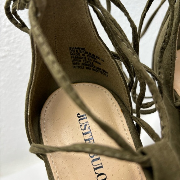 JUSTFAB Olive green platform heels size 8.5 - Picture 6 of 6